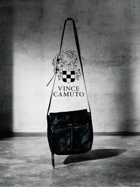 Vince Camuto Black Pebbled Leather Crossbody Bag